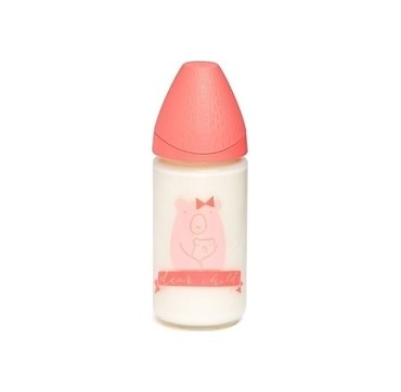 SUAVINEX ΓΥΑΛΙΝΟ ΜΠΙΜΠΕΡΟ ΜΕ ΑΝΑΤΟΜΙΚΗ ΘΗΛΗ 0-6Μ (PINK BEAR) 240 ml