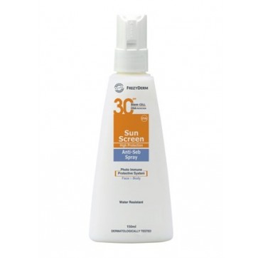 FREZYDERM SUN SCREEN ANTI-SEB SPRAY FACE & BODY ΑΝΤΙΗΛΙΑΚΟ ΠΡΟΣΩΠΟΥ/ΣΩΜΑΤΟΣ SPF30 150ml FREZYDERM SUN SCREEN ANTI-SEB SPRAY FACE & BODY ΑΝΤΙΗΛΙΑΚΟ ΠΡΟΣΩΠΟΥ/ΣΩΜΑΤΟΣ SPF30 150ml