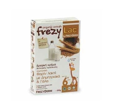 Frezyderm Frezylac Cereal Βρεφική Βιολογική Κρέμα Φαριν Λακτε Με Δημητριακά Και Γάλα 200g