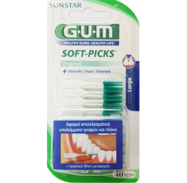 GUM Soft Picks Large Fluoride + Πρακτική Θήκη Μεταφοράς 40τμχ GUM Soft Picks Large Fluoride + Πρακτική Θήκη Μεταφοράς 40τμχ