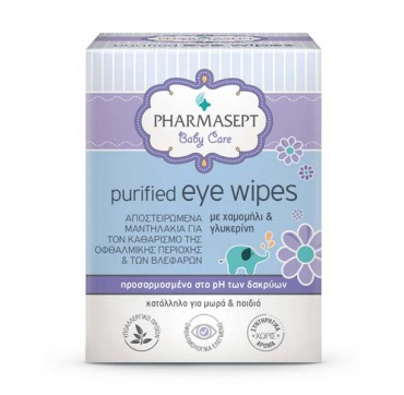 Pharmasept Baby Care Purified Eye Wipes (με Χαμομήλι& Γλυκερίνη) X10 Τμχ