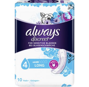 ALWAYS DISCREET FOR SENSITIVE BLADDER LONG 10τμχ ALWAYS DISCREET FOR SENSITIVE BLADDER LONG 10τμχ