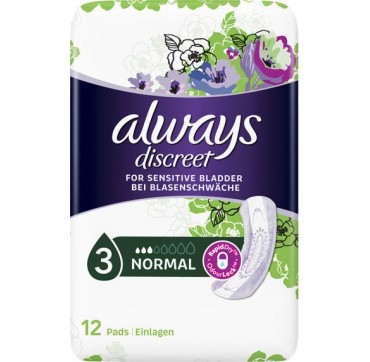 ALWAYS DISCREET FOR SENSITIVE BLADDER LONG 10τμχ ALWAYS DISCREET FOR SENSITIVE BLADDER NORMAL 12τμχ