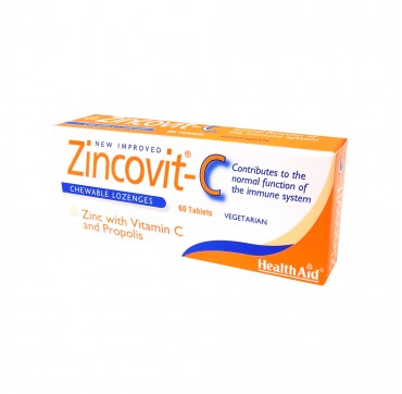 Health Aid Zincovit C 60 Chew.Tablets Health Aid Zincovit-c Zinc With Vit C And Propolis 60 Chew.lozenges