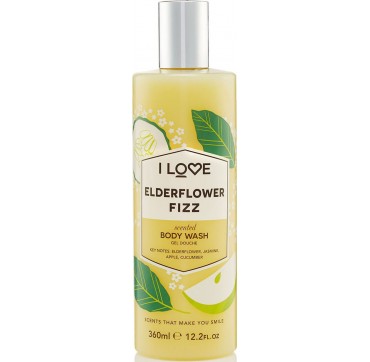 I LOVE COSMETICS SCENTED BODY WASH ELDERFLOWER FIZZ 360ml I LOVE COSMETICS SCENTED BODY WASH ELDERFLOWER FIZZ 360ml
