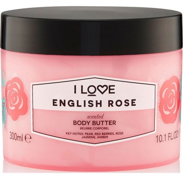 I LOVE COSMETICS SCENTED BODY BUTTER ENGLISH ROSE 300ml I LOVE COSMETICS SCENTED BODY BUTTER ENGLISH ROSE 300ml