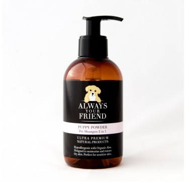 ALWAYS YOUR FRIEND Puppy Powder Pet SHampoo 2in1 250ml ALWAYS YOUR FRIEND Puppy Powder Pet Shampoo 2 in1 Σαμπουάν Λάμψης & Ενυδάτωσης (για σκύλους) 250ml