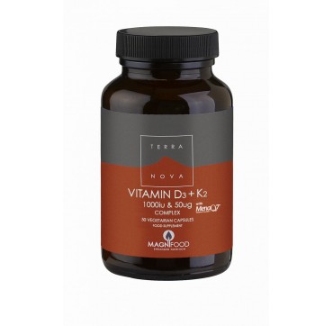 TERRANOVA VITAMIN D3 1000iu & K2 50mg COMPLEX 50vcaps