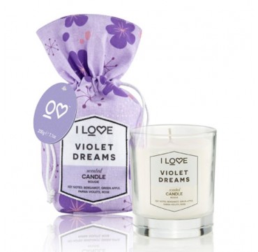 I LOVE COSMETICS SCENTED CANDLE VIOLET DREAMS 200g I LOVE COSMETICS SCENTED CANDLE VIOLET DREAMS 200g