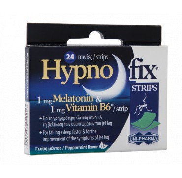 Uni-pharma Hypno Fix Strips Συμπλήρωμα Διατροφής Με Μελατονινη 24strips