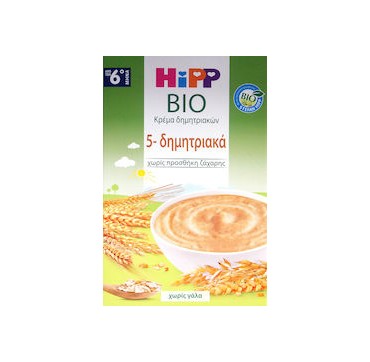 Hipp Κρέμα Βιολογικής Καλλιέργειας 5 Δημητριακά Από Τον 6ο Μηνά 200g