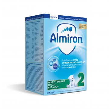NUTRICIA ALMIRON 2 ΓΑΛΑ ΗΛΙΚΙΑΣ 6-12 ΜΗΝΩΝ 600g NUTRICIA ALMIRON 2 ΓΑΛΑ ΗΛΙΚΙΑΣ 6-12 ΜΗΝΩΝ 600g