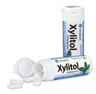 Miradent Xylitol Οδοντότσιχλα Ξυλιτόλης Με Γεύση Μέντα 30 Τσίχλες
