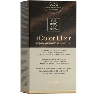 APIVITA MY COLOR ELIXIR no10 PLATINUM BLONDE ΚΑΤΑΞΑΝΘΟ1τμχ APIVITA MY COLOR ELIXIR no5.35 LIGHT BROWN GOLD MAHOGANY ΚΑΣΤΑΝΟ ΑΝΟΙΧΤΟ ΜΕΛΙ ΜΑΟΝΙ1τμχ