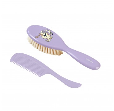 BABYONO HAIRBRUSH AND COMB BABYONO HAIRBRUSH AND COMB ΠΟΛΥ ΜΑΛΑΚΗ ΒΟΥΡΤΣΑ ΚΑΙ ΧΤΕΝΑ "ΖΩΑΚΙΑ" ΜΩΒ ΧΡΩΜΑ1τμχ