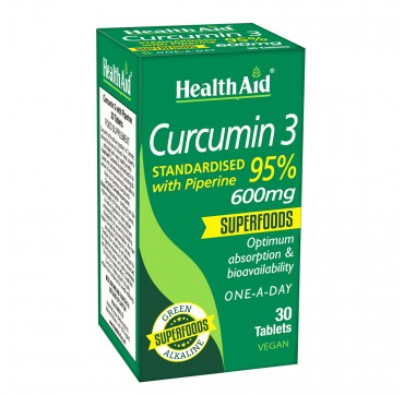 Health Aid Curcumin 3 600mg With Piperine 30 Tabs