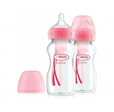 DR BROWN'S NATURAL FLOW OPTIONS+ ANTI-COLIC ΡΟΖ ΠΛΑΣΤΙΚΟ ΜΠΙΜΠΕΡΟ ΜΕ ΦΑΡΔΥ ΛΑΙΜΟ 2Χ270ML DR BROWN'S NATURAL FLOW OPTIONS+ ANTI-COLIC ΡΟΖ ΠΛΑΣΤΙΚΟ ΜΠΙΜΠΕΡΟ ΜΕ ΦΑΡΔΥ ΛΑΙΜΟ 2Χ270ML