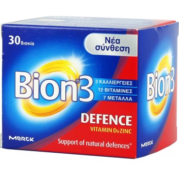 Bion3, (30) Tabs Merck Bion 3 Defence Vitamin D & Zinc 30 Tabs