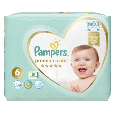 PAMPERS PREMIUM CARE JUMBO BOX No6 (13+)kg 38 TMX. PAMPERS PREMIUM CARE JUMBO BOX No6 (13+)kg 38 TMX.