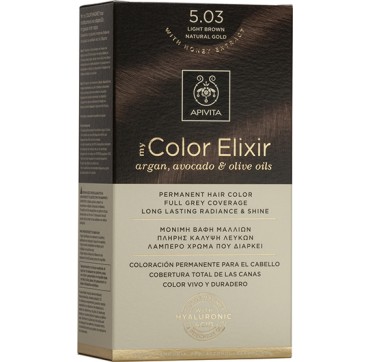 Apivita My Color Elixir 8.38 Ξανθό Ανοιχτό Μελί Περλέ 1TMX Apivita My Color Elixir 5.03 Καστανό Ανοιχτό Φυσικο Μελί 1TMX