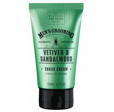 The Scottish Fine Soaps Men's Grooming Vetiver & Sandalwood Shave Cream 150ml 