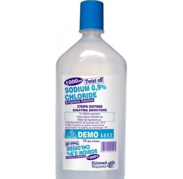 DEMO SODIUM CHLORIDE 0.9% TWIST OFF Διάλυμα Έκπλυσης 1000ml DEMO SODIUM CHLORIDE 0.9% TWIST OFF Διάλυμα Έκπλυσης 1000ml