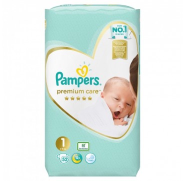 Pampers Premium Care No2 (4-8kg) 46τμχ Pampers Premium Care No1 (2-5kg) 52τμχ