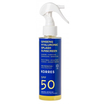 Korres Ginseng Splash Sunscreen Αντηλιακό Ενισχυμένη Ενυδατωση/αισθηση Αναζωογόνησης Spf50 150ml