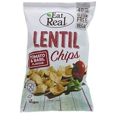 Eat Real Lentil Chips Tomato & Basilflavor (gluten Free & Vegan) 113g