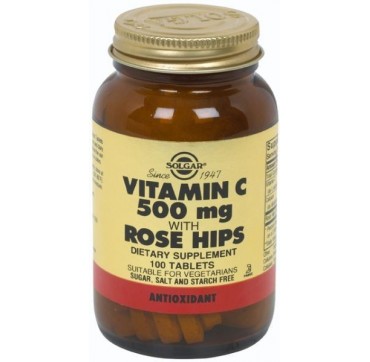 Solgar Vitamin C 500mg With Rose Hips 100tabs