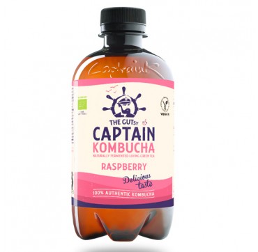 The Gutsy Captain Kombucha Naturally Fermented Living Green Tea Raspberry Τσάι Κεφιρ Με Γεύση Σμέουρο 400ml