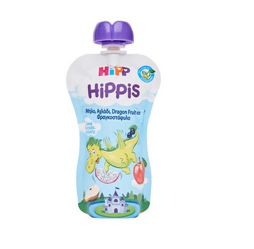 Hipp Hippis Bio Παιδικός Φρουτοπολτός Μήλο, Αχλάδι, Dragon Fruit Και Φραγκοστάφυλο 100g