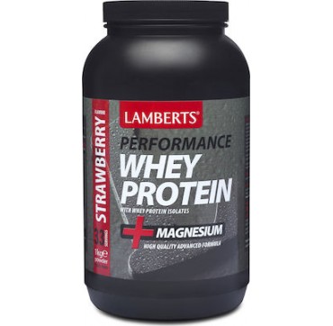 Lamberts Perfomance Whey Protein & Magnesium Φράουλα 1000g