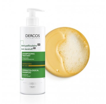 Vichy Dercos Shampoo Αντιπιτυριδικό Σαμπουάν Για Ξηρά Μαλλιά 390ml