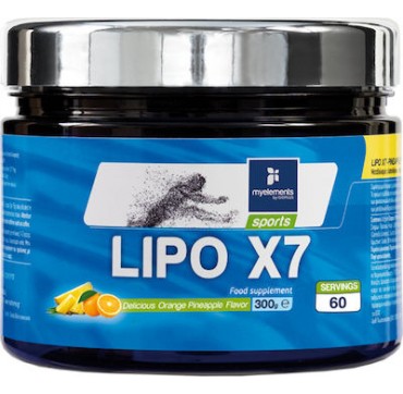 MYELEMENTS LIPO X7 FOOD SUPPLEMENT DELICIOUS ORANGE PINEAPPLE FLAVOUR (ΓΕΥΣΗ ΠΟΡΤΟΚΑΛΙ ΑΝΑΝΑΣ) x60 SERVINGS 300g