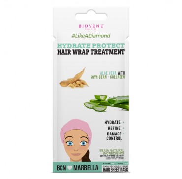 Biovene Hydrate Protect Hair Wrap Treatment Mask Aloe Vera Soya Bean Collagen 30g