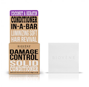 Biovene Damage Control Conditioner In A Bar (solid Conditioner) Coconut & Keratin - Μαλακτικό (στερεό) Καρύδα Και Κεράτινη 40g