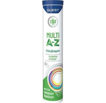 Quest Multi A-Z Vitamins 20 αναβράζοντα δισκία Τροπικά Φρούτα