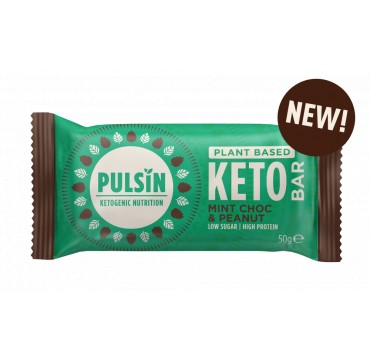 Pulsin Ketogenic Nutrition - Plant Based Keto Bar Mint Choc & Peanut 50g 1τμχ