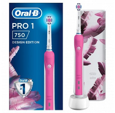 Oral-b Pro 1 750 Design Edition Pink & Travel Case