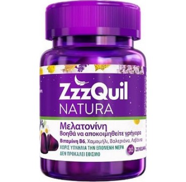 ZzzQuil Natura Συμπλήρωμα Διατροφής με Μελατονίνη & B6 & Βαλεριανα 30 ζελεδάκια
