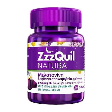 ZzzQuil Natura Συμπλήρωμα Διατροφής με Μελατονίνη & B6 & Βαλεριανα 30 ζελεδάκια