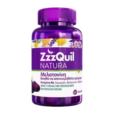 ZzzQuil Natura Συμπλήρωμα Διατροφής με Μελατονίνη & B6 & Βαλεριανα 30 ζελεδάκια