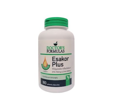 Doctor's Formulas Esakor Plus Συμπλήρωμα Διατροφής, Φόρμουλα Ιχθυελαίων EPA 700mg - DHA 500mg 180softgels