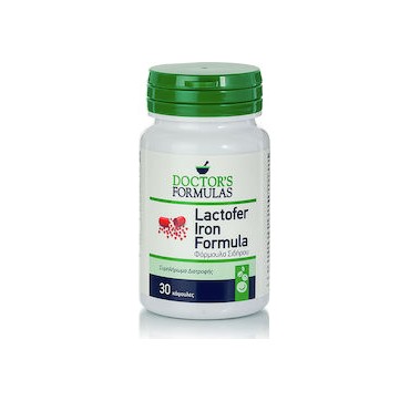 Doctor's Formulas Lactofer Iron Formula Συμπλήρωμα Διατροφής με Σίδηρο, Λακτοφερίνη, Χαλκό & Βιταμίνες 30 tabs