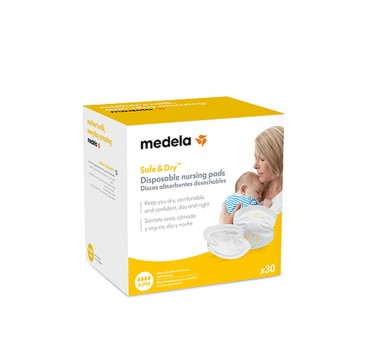 Medela Safe & Dry Disposable Nursing Pads More Absorbent 30τμχ