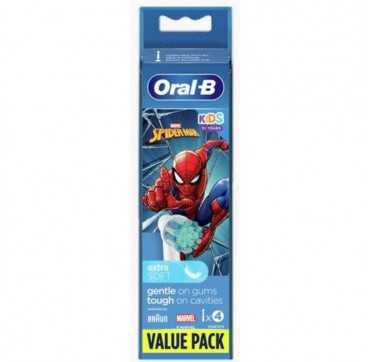 ORAL-B Kids Spiderman Ανταλλακτικές Κεφαλές 4 Τεμάχια