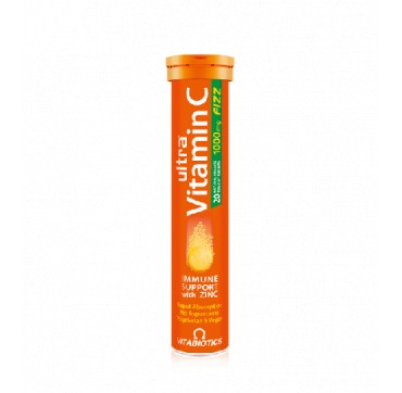 VITABIOTICS Ultra Vitamin C & Zinc Βιταμίνη C 1000mg Με Ψευδάργυρο 20 αναβράζοντα δισκία