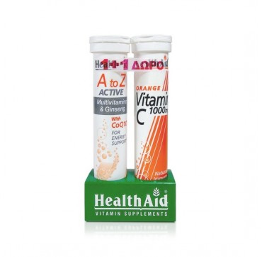 Healthaid A To Z Active Coq10 Eff. 20tabs + Δώρο Health Aid Vitamin-c 1000mg 20effer.tabs
