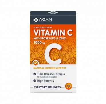 Agan Vitamin C 1000mg With Rose Hips & Zinc 30tabs